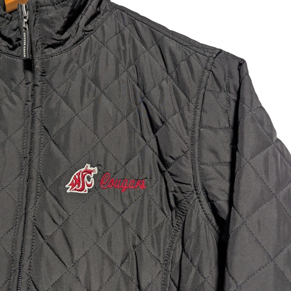 Women's Cutter & Buck Black Washington State Cougars Charter Full-Zip Size Mediu - Picture 8 of 12